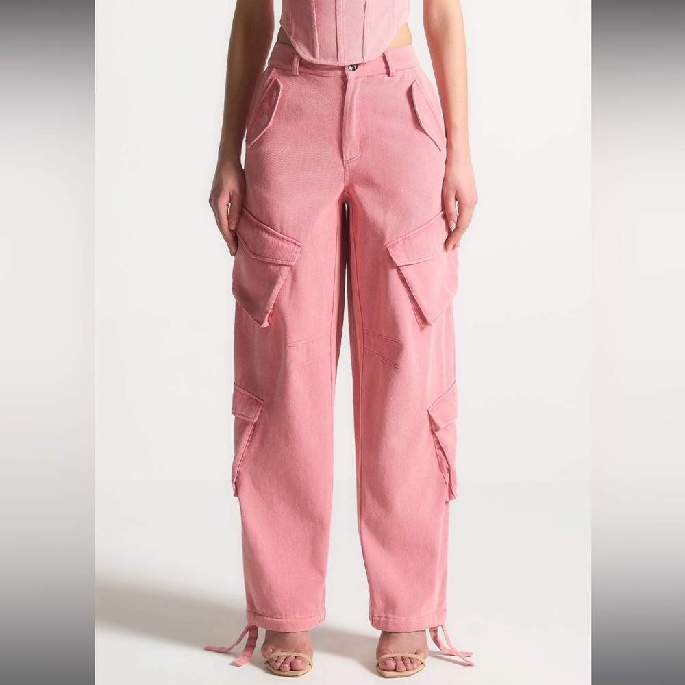 High waisted cargo pants